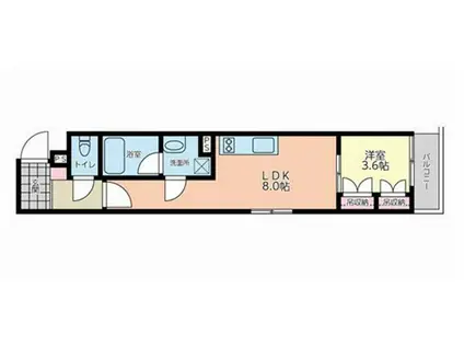 プリモトレーノ2(1LDK/2階)の間取り写真