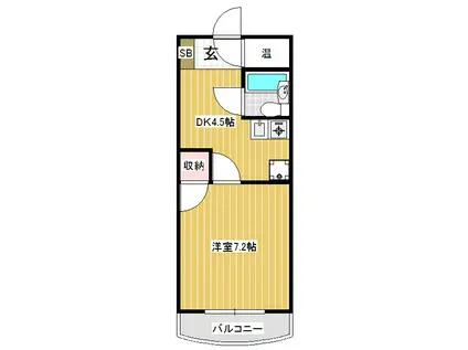 リバーコーポ(1DK/3階)の間取り写真