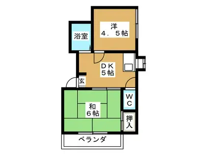 メゾンド池上(2DK/2階)の間取り写真