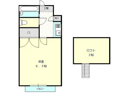 ピカソ壺川(1K/2階)の間取り写真