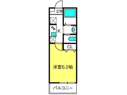 パームコテージ日進19番館(1K/3階)の間取り写真