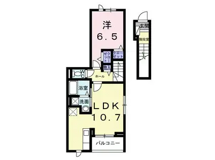 アグリヒルズ T(1LDK/2階)の間取り写真
