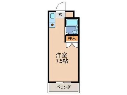 柴田山田ビル(ワンルーム/4階)の間取り写真