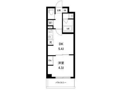 アーバンパーク東六郷I(1DK/3階)の間取り写真