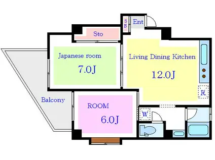 グリーンヒル文京(2LDK/5階)の間取り写真