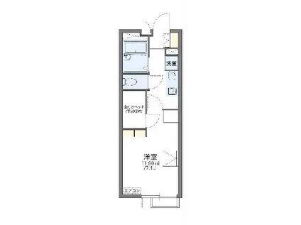 レオパレスタウンコートIII(1K/3階)の間取り写真