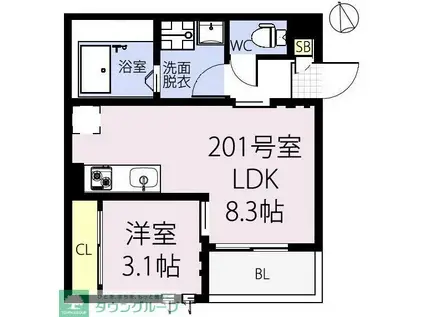 REGALEST PLUME(1LDK/1階)の間取り写真