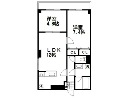 エスティメゾン高円寺(2LDK/2階)の間取り写真