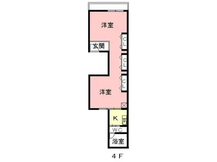 KALENLUCE(1K/4階)の間取り写真