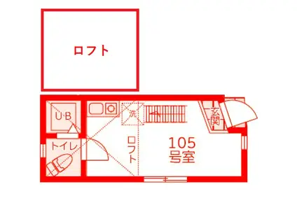 ユナイト追浜ビセンテモレーノ(ワンルーム/1階)の間取り写真