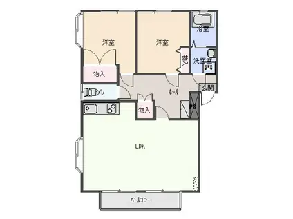 メディオ・アイ(2LDK/3階)の間取り写真