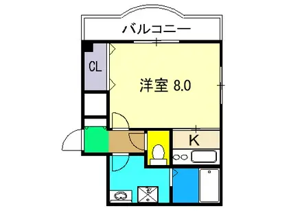 ＪＲ土讃線 高知駅 徒歩10分 4階建 築23年(1K/3階)の間取り写真