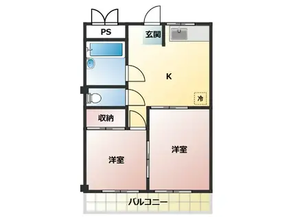 Gレジデンスファースト(2K/2階)の間取り写真