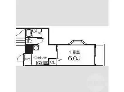 BUBBIES千里山(1K/4階)の間取り写真