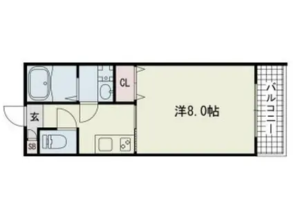 エハコ板宿ヒルサイド(1K/2階)の間取り写真