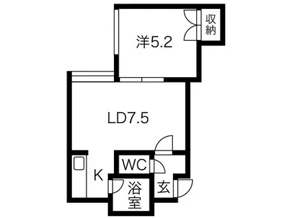 ハイツグレースモアI(1LDK/2階)の間取り写真