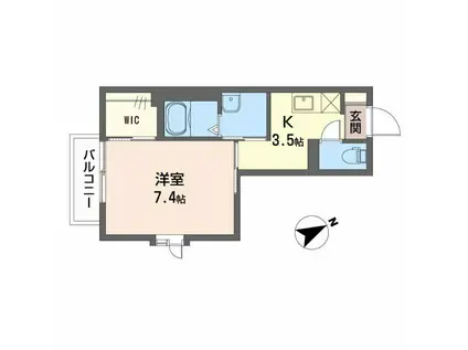 アセンブラージュ(1K/1階)の間取り写真