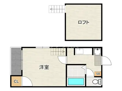 メゾンソレイユ(1K/2階)の間取り写真