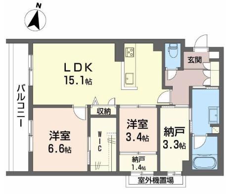 シャーメゾングラン南福岡(2SLDK/2階)の間取り写真