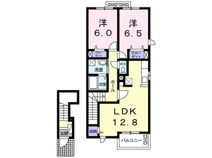 ジェルメ(2LDK/2階)の間取り写真