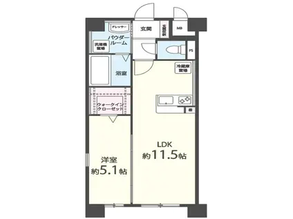 M.Rレジデンス博多(1LDK/5階)の間取り写真