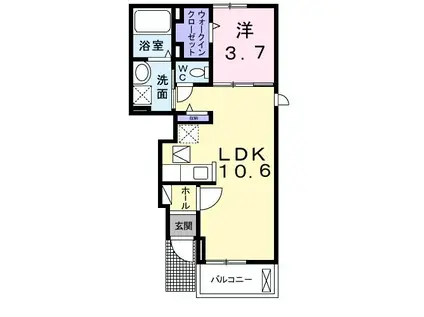 オーチャード I(1LDK/1階)の間取り写真