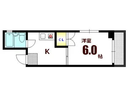 サンシャイン十日市(1K/5階)の間取り写真