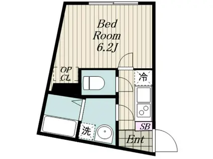 PARK ROOMS SHINJUKU NAKAI(1K/1階)の間取り写真