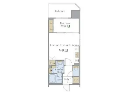 ブリリアイスト浅草橋(1LDK/9階)の間取り写真