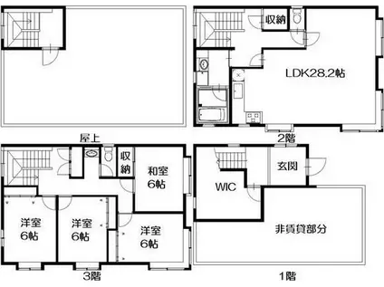 STマンション2(4LDK/3階)の間取り写真