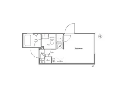 PASEO新宿三丁目I パセオ新宿三丁目1(ワンルーム/2階)の間取り写真