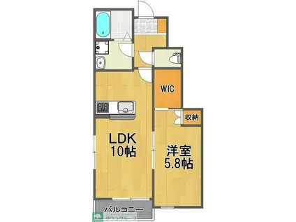 グランシャリオ(1LDK/1階)の間取り写真