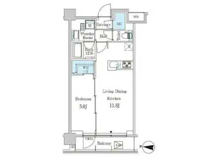 ジオエント中野弥生町(1LDK/3階)の間取り写真