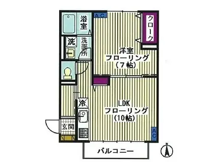 メゾンアベニール(1LDK/1階)の間取り写真