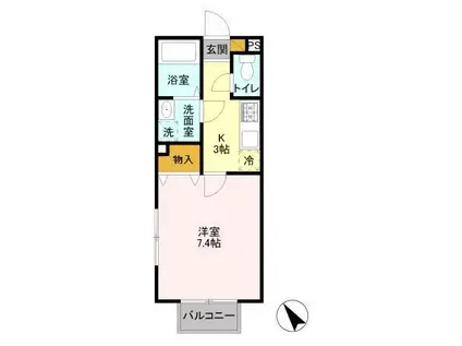 グレイス(1K/1階)の間取り写真