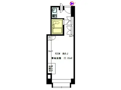 ニューステイトメナー(ワンルーム/6階)の間取り写真