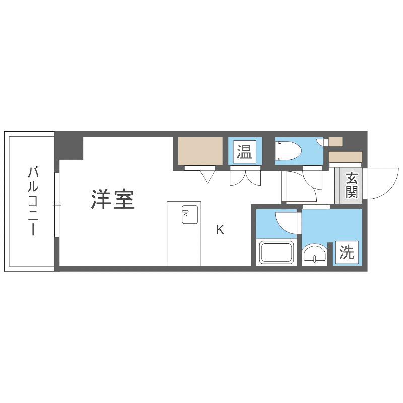 ホーリーフォート南平岸(1K/1階)の間取り写真