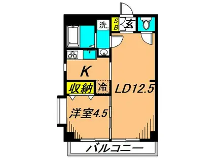 小崎マンション(1LDK/3階)の間取り写真