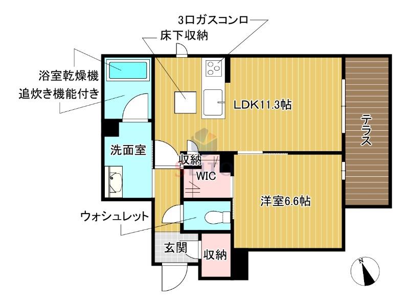 シャーメゾングランデ(1LDK/1階)の間取り写真
