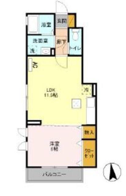 メゾンルミエール(1LDK/2階)の間取り写真