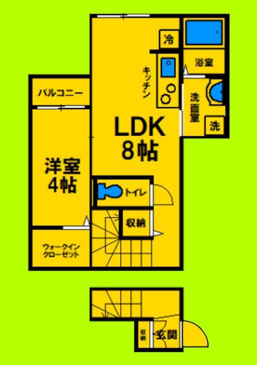 GARNET(1LDK/3階)の間取り写真