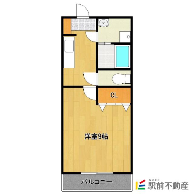 パークパレス筑後I(1K/3階)の間取り写真