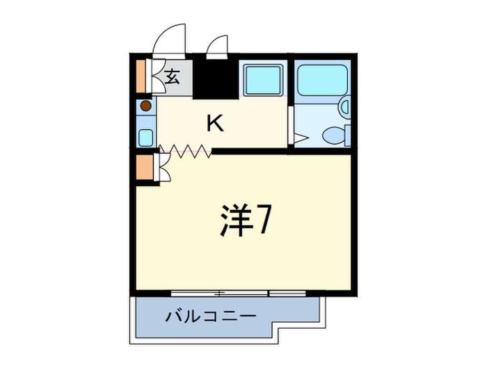ジョイフル御影(1K/2階)の間取り写真