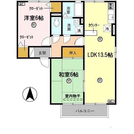 ハイツ・アドヴァンス(2LDK/2階)の間取り写真