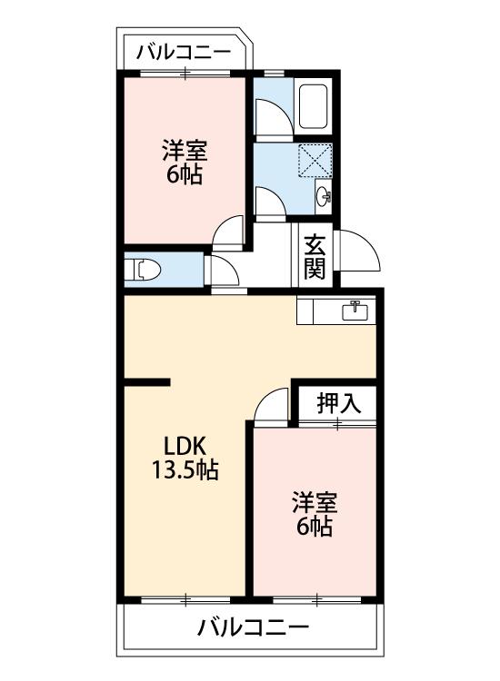 サマーブリーズII(2LDK/1階)の間取り写真