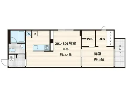 FULLEA白金台(1LDK/3階)の間取り写真