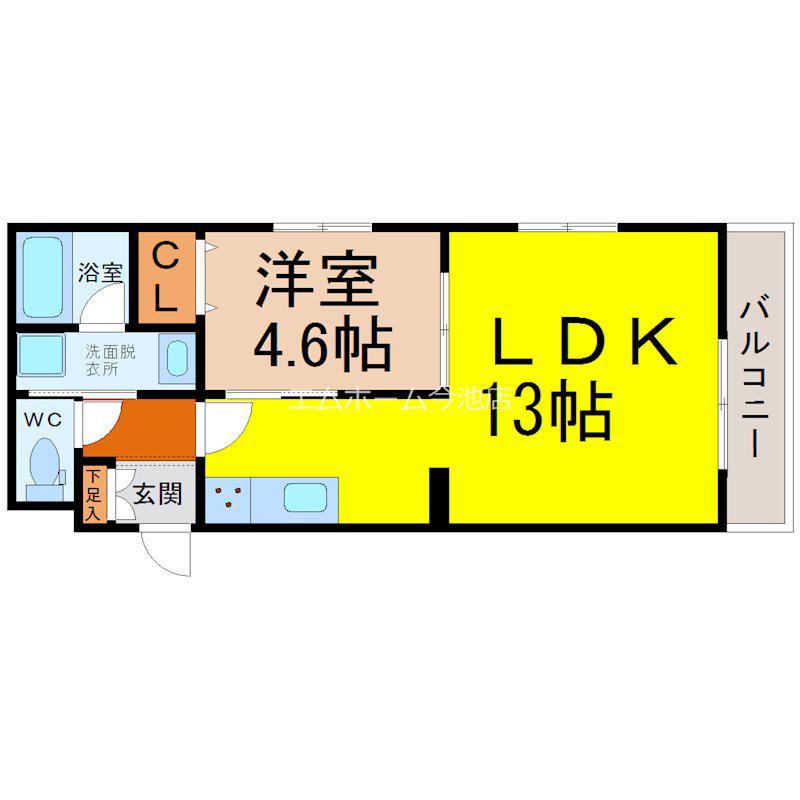 プリミエール東水切町II(1LDK/2階)の間取り写真