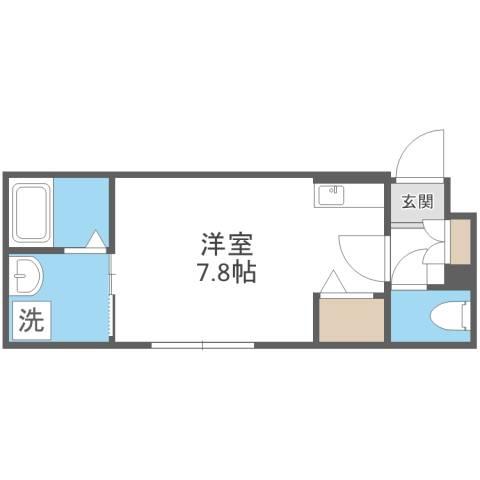 COFFRET東札幌23(ワンルーム/4階)の間取り写真