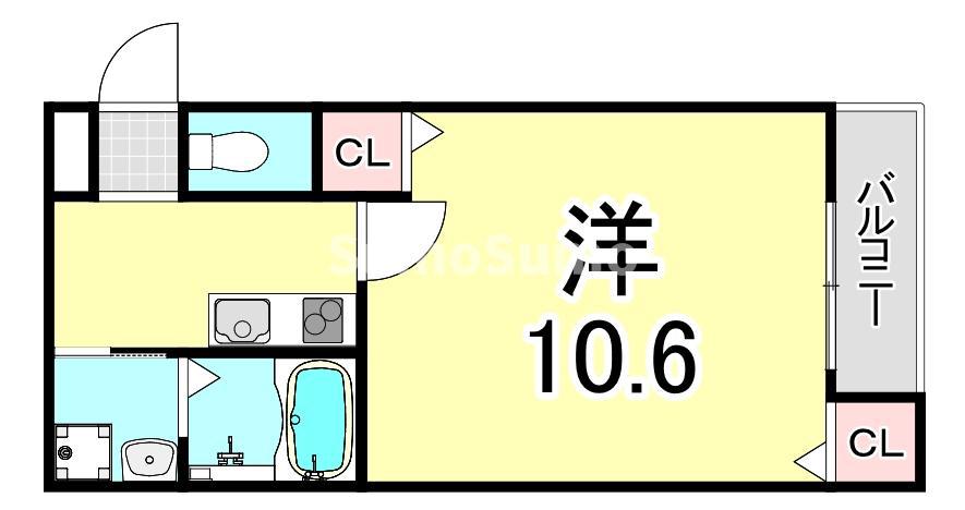 フジパレス西宮能登II番館(1K/2階)の間取り写真