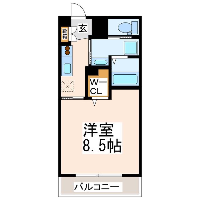 フェリーチェ新水前寺(1K/6階)の間取り写真